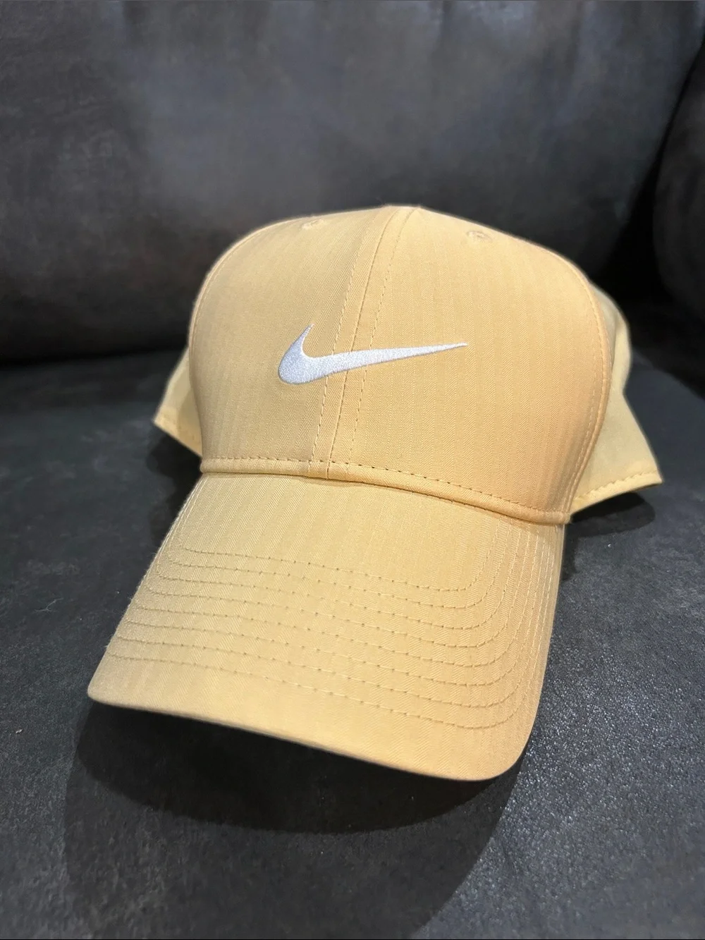 Nike Beige Baseball Cap with White Swoosh